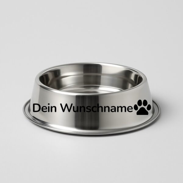Rutschfester und stilvoller Edelstahl-Fressnapf - personalisierbar- – Bild 2