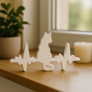 Herzschlag Katze - Handgefertigte Raysin Figur für Katzenliebhaber – Bild 3