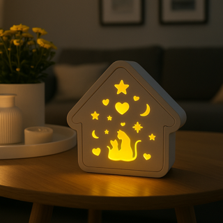 Deko Häuschen - mit Katze | mit Beleuchtung – Bild 2